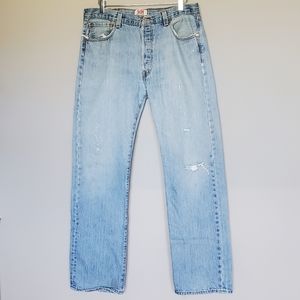 Vintage Men's Levi's 501 Made in Egypt Button Fly Distressed Grungy Jeans 36X34